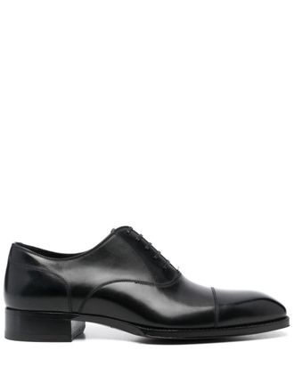 Tom Ford Elkan leather Oxford shoes - men - Leather/Leather/Leather - 9.5 - Black