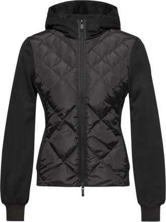 Moncler Cotton Fleece Padded Zip-Up Hoodie - Dames - Vesten met rits - Zwart - XS - Katoen - Hoodies & sweatvesten