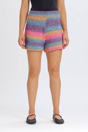 Something Navy Poppy Ombre Sweater Shorts In Rainbow/multi