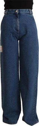 GCDS Klassieke Blauwe Boot Cut Denim Jeans - Dames - Loose Fit Jeans - Blauw - W27 - Denim - Jeans