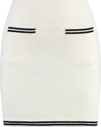 Self Portrait Gebreide Mini Rok - Dames - Korte rokken - Beige - M - Katoen - Rokken