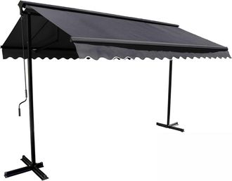 Oviala Toldo a dos aguas de aluminio anthracite de 3x3m