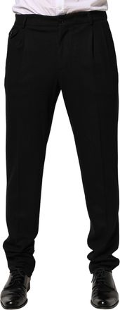 Dolce & Gabbana Black Wool Skinny Men Dress Trouser Mens Pants