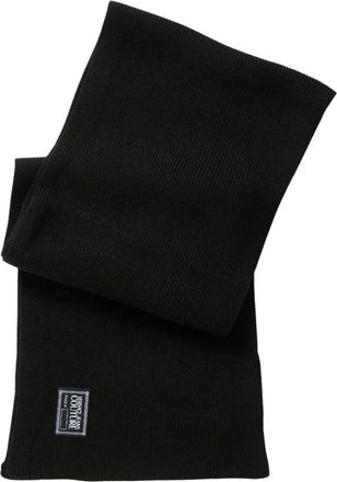 Versace Jeans Couture Winter Scarves, female, Black, Size: ONE SIZE Scarf with Logo Patch