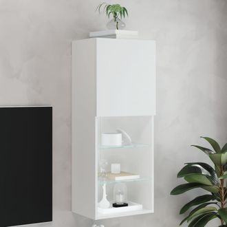 vidaXL Mueble Para Tv Con Luces Led Blanco 40,5x30x102 Cm Vidaxl