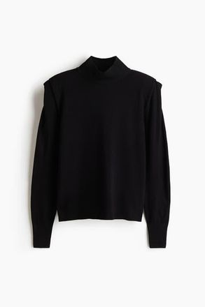 H&M Fine-knit Turtleneck Top in Black at Nordstrom, Size X-Small