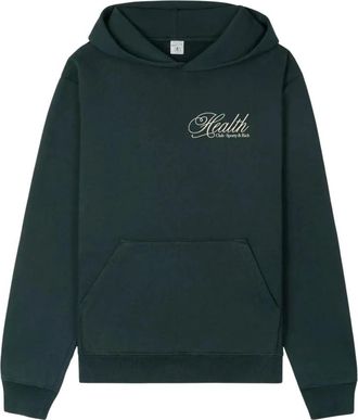 Sporty & Rich Hoodies & sweatvesten, Dames, Groen, M, Katoen, Groene Hoodie Losse Pasvorm Kangoeroezak