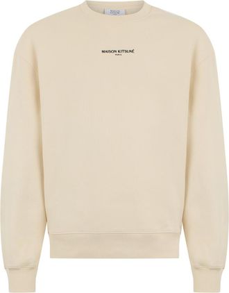 Maison Kitsun&eacute; Beige Crew Neck Sweatshirts