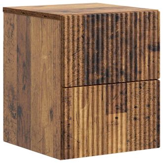 vidaXL Mesita De Noche De Pared Madera Envejecida 33 X 34,5 X 40 Cm Vidaxl