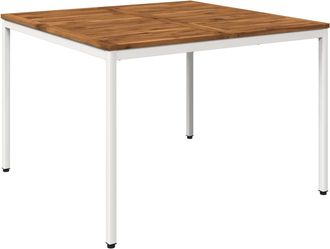 vidaXL Mesa De Cena De Jard&iacute;n Natural Y Blanco 110 X 108,5 X 75 Cm Vidaxl