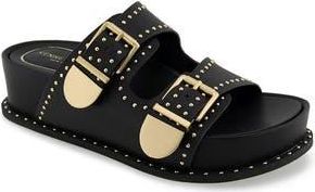 Kenneth Cole Gradie Wedge Sandal in Black Leather at Nordstrom Rack, Size 8.5