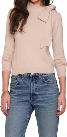Heartloom Lissa Mock Neck Sweater In Buff