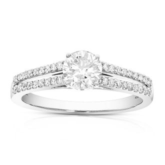 Vir Jewels 1.30 cttw Lab Grown Diamond Engagement Ring in 14K White Gold For Women
