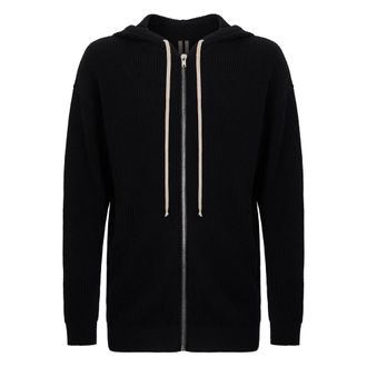 Rick Owens Cardigans, male, Black, Size: S Hoodie with Zipper