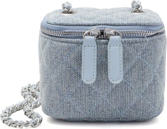 Adornia Light Blue Cushion Quilted Vanity Bag with Chain Strap