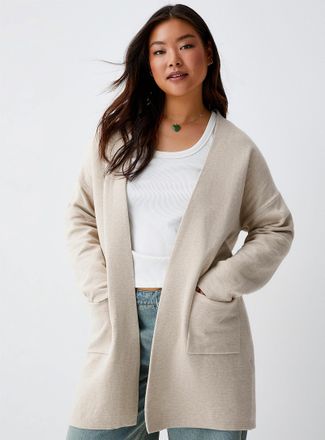 Twik Womens Long patch-pocket Cardigan Sweater