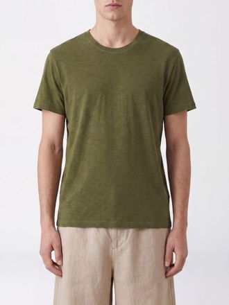 Closed Crew Neck Cotton T-Shirt with a Straight Hem and Regular Shoulders