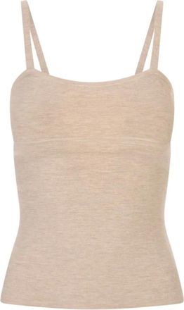 Max Mara Tops, Dames, Beige, S, Wol, Epica Mouwloze Top