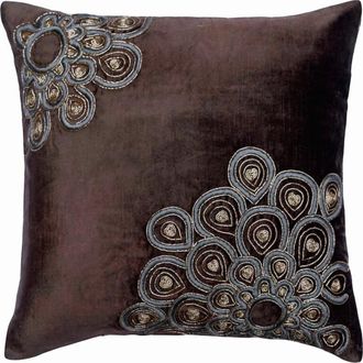 OEM Funda De Almohada Decorativa, Gris Carb&oacute;n, 45 X 45 Cm, Terciopelo, Bordada Con Zardozi, Estampado Abstracto, Estilo Moderno - Adversity