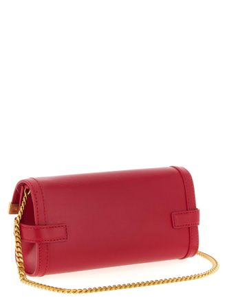 Balmain Womens Clutch Red Calfskin Leather