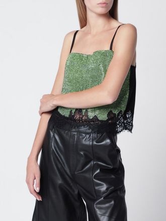 Self Portrait Top da sera con spalle scoperte, pizzo e strass