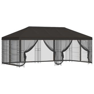 vidaXL Gazebo Con Paredes Laterales 6 X 3 M Gris Antracita Vidaxl