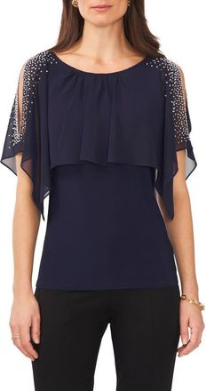 Chaus Beaded Cold Shoulder Blouse in Jbs Navy at Nordstrom, Size X-Large