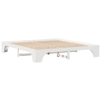 Berkfield Home Bed Frame White Solid wood 200 x 200 cm Simplistic Bed Frame