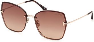 Tom Ford FT1107 NICKIE-02 28F Womens Sunglasses Gold Size 62