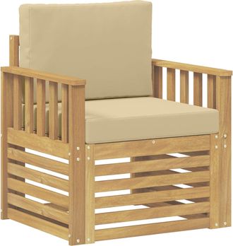 vidaXL 2 Pieza Conjunto De Sof&aacute;s De Exterior Poli&eacute;ster Blanco Y Beige Vidaxl