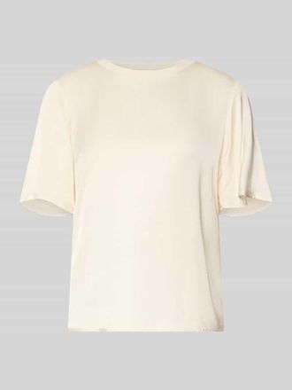 Comma T-Shirt aus Viskose-Mix mit Rundhalsausschnitt in Offwhite, Gr&ouml;&szlig;e 34