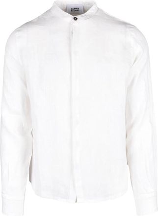 Alpha Studio Camicia Coreana - Heren - Overhemden - Wit - Maat: XL Linnen