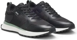 BOSS Mesh-detail trainers in mixed materials