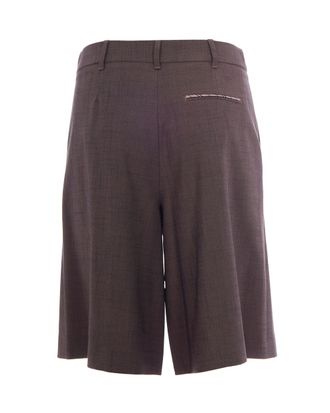 Liu Jo Double-Pleated High-Waist Bermuda Shorts - Brown