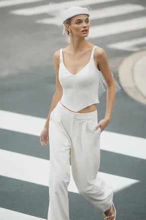 Mare Mare Crepe Mid-Rise Wide-Leg Pants