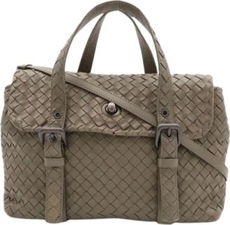 Bottega Veneta Pre-owned Vintage Schoudertas - Dames - Vintage Handtas - Grijs - ONE Size - Leer - Vintage