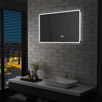 vidaXL Vidaxl - Espejo De Ba&ntilde;o Con Led, Sensor T&aacute;ctil Y Reloj 100x60 Cm