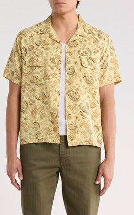 Buck Mason Draped Linen Deuce Coupe Camp Shirt in Sand Dune at Nordstrom Rack, Size Medium