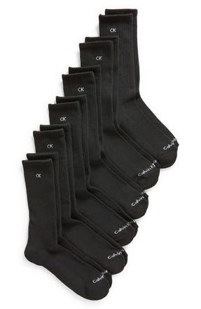 Calvin Klein 6-Pack Cushion Crew Socks in Black at Nordstrom Rack
