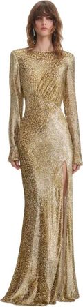 Self Portrait Pf 25-060Xagd Gown - Dames - Avondkleed - Geel - 2XS - Kleedjes