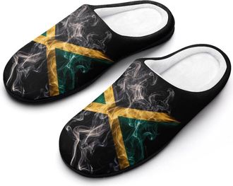 Generic Jamaican Flag Rasta Smoke Print Womens Slippers Winter Warm House Shoes Indoor Outdoor Hotel Slipper