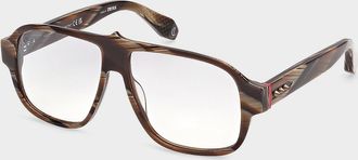 Christian Louboutin Men & apos;s Temple-Spike Acetate Rectangle Eyeglasses