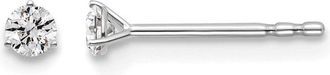 Diamond2Deal 14k White Gold 1/10 ct Round Lab Grown Diamond Stud Earrings VS Clarity, D-E Color