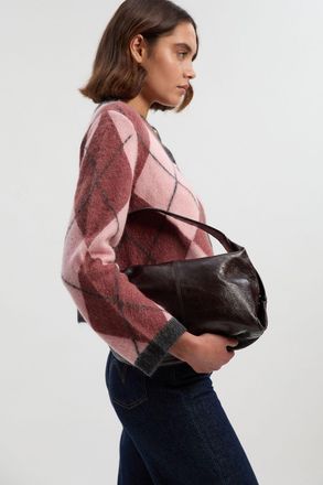 Karen Millen Womens Premium Alpaca Wool Blend Fairisle Knitted Cardigan - Pink Polyamide - Size X-Small