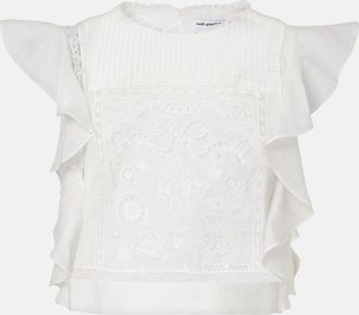 Self Portrait Embroidered ruffled top