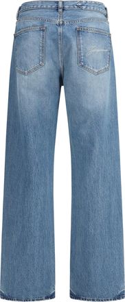 Jacquemus Mens Wide-Leg Jeans Blue-Tabac Cotton Blue/tabac Trousers