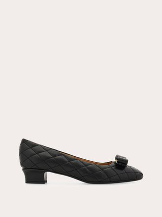 Ferragamo Donna D&eacute;collet&eacute; fiocco Vara trapuntata Nero Taglia 35.5