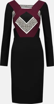 Roland Mouret Color Block Textured Crepe Shapur Mini Dress