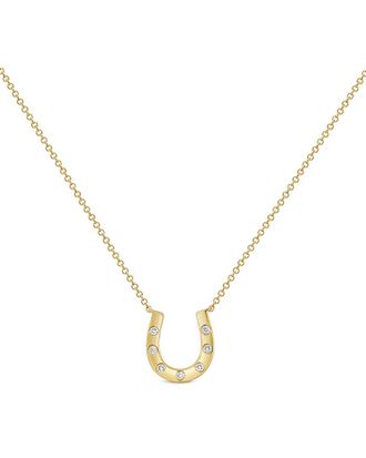 Sabrina Designs 14K 0.08 Ct. Tw. Diamond Horse Shoe Necklace