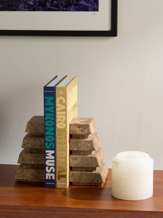 Soho Home Alderman Set of Two Emperador Marble Bookends